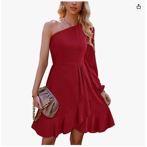 One Shoulder, Flowy Cocktail Dress
